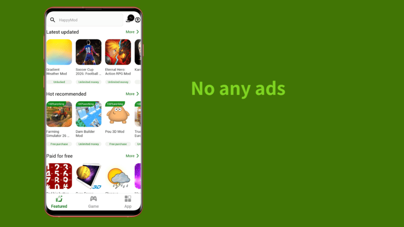 Ad-free HappyMod browsing experience
