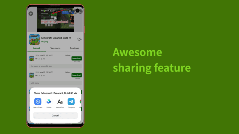 Sharing apps and mods from HappyMod